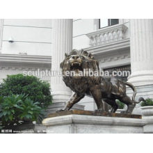 Large Modern Lion Arts ainmals outdoor decoration copper sculpture for Urban building